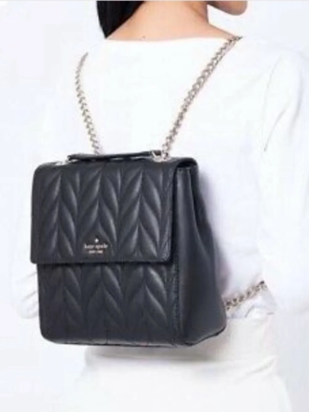 Kate Spade Black Quilted Leather Brayden Briar Lane Backpack/Crossbody Bag - EUC
